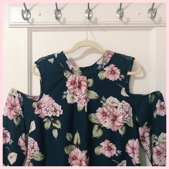 XHILARATION Floral Open Shoulder Dress - Picture 5 of 5